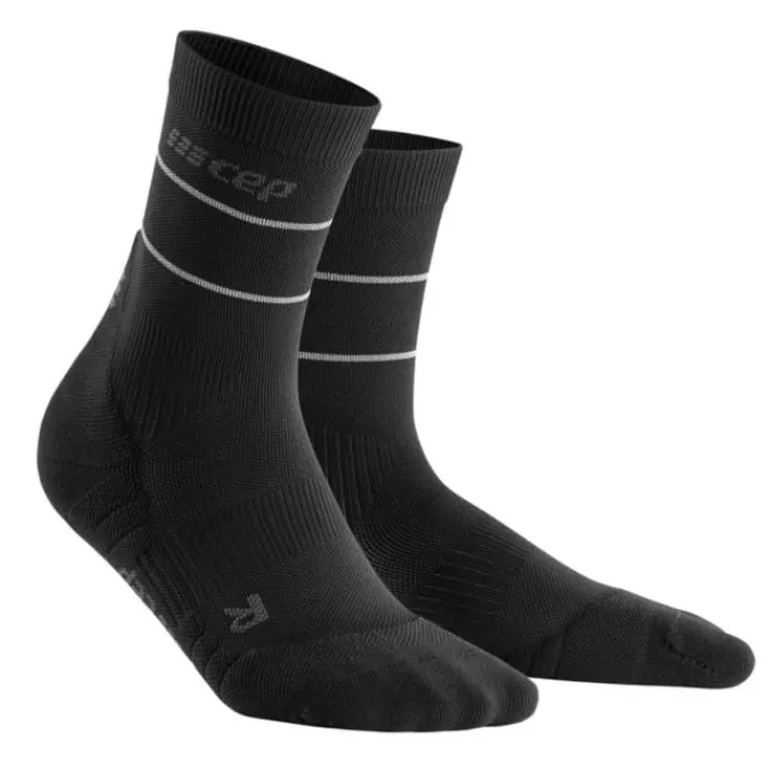 CEP Socks | Running Socks^Reflective Mid-Cut Socks Black