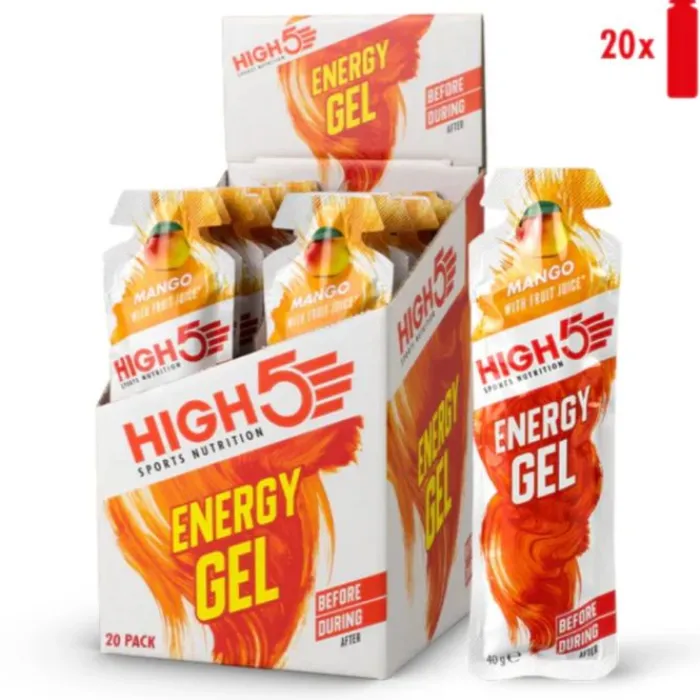 High5 Sports Nutrition^Energy Gel Mango - Box 20x40g White