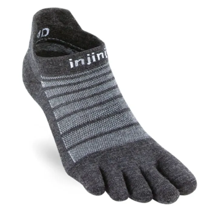 Injinji Socks | Running Socks^Run Lightweight No Show Nuwool Grey