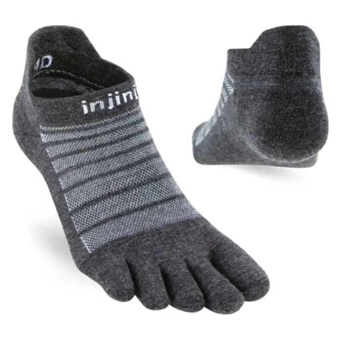 Injinji Socks | Running Socks^Run Lightweight No Show Nuwool Grey
