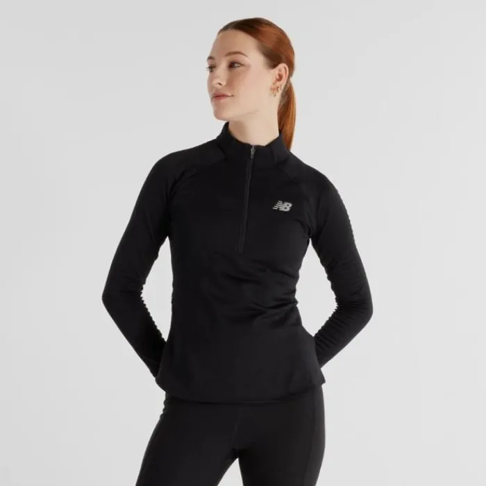 New Balance Running Tops & T-shirts^Athletics Heat Grid Half Zip Black