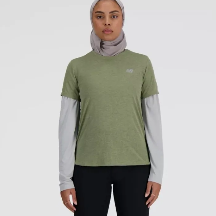 New Balance Running Tops & T-shirts^Athletics Short Sleeve Green