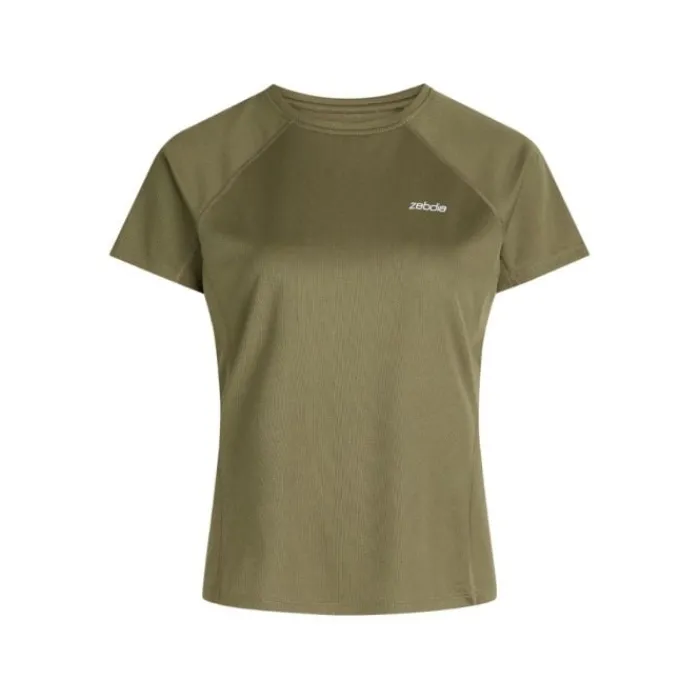 Zebdia Running Tops & T-shirts^Chest Print Sports SS Tee Green